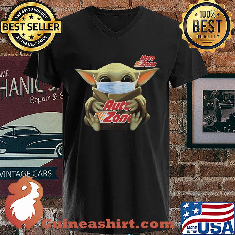 Baby Yoda Hug AutoZone Auto Parts Covid-19 s V-neck