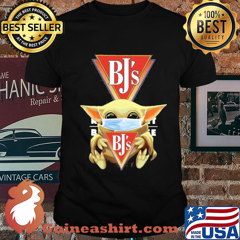 Baby Yoda hug BJ's Restaurant Brewhouse shirt