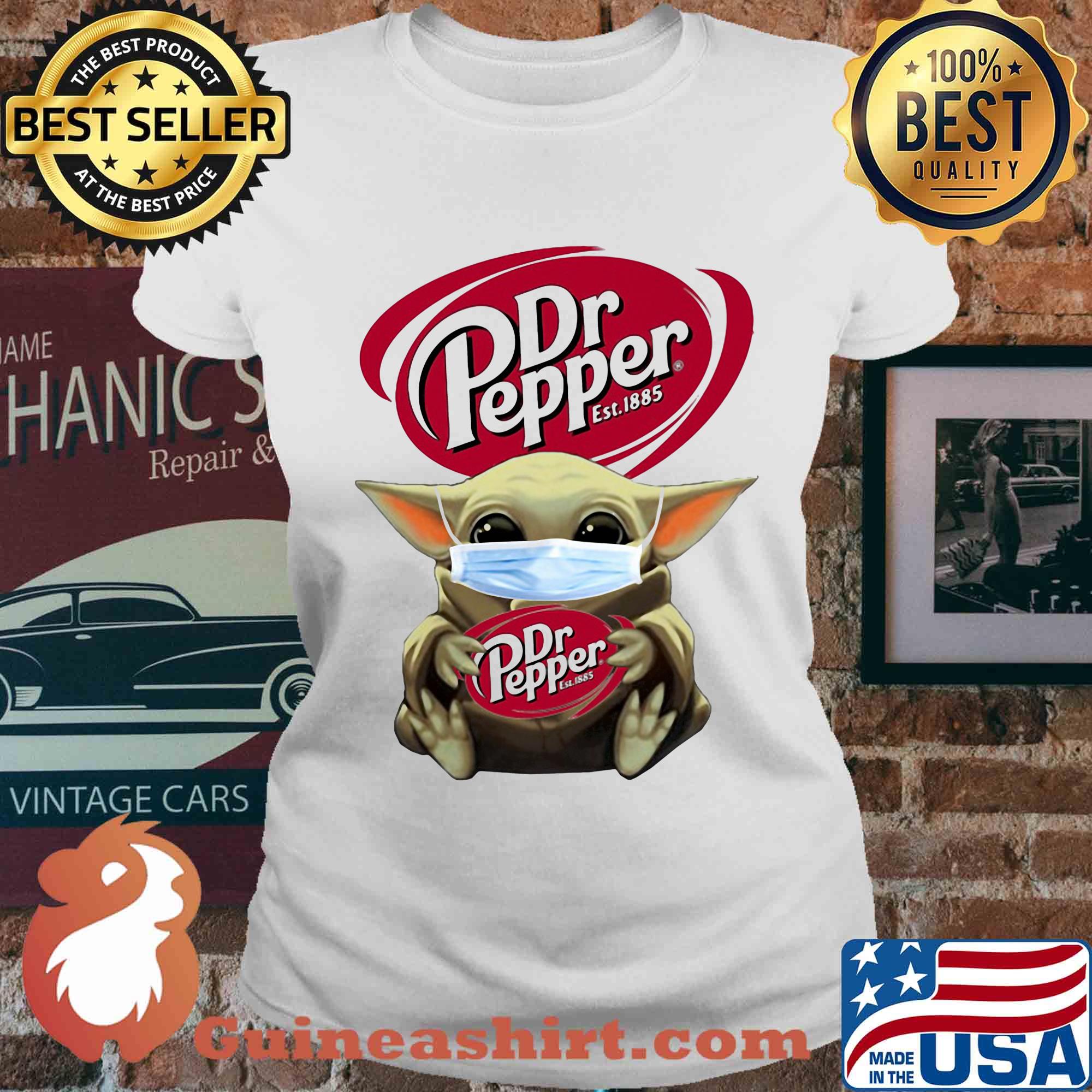 Baby Yoda Hug Dr Pepper Est 1885 Covid-19 s Ladies tee