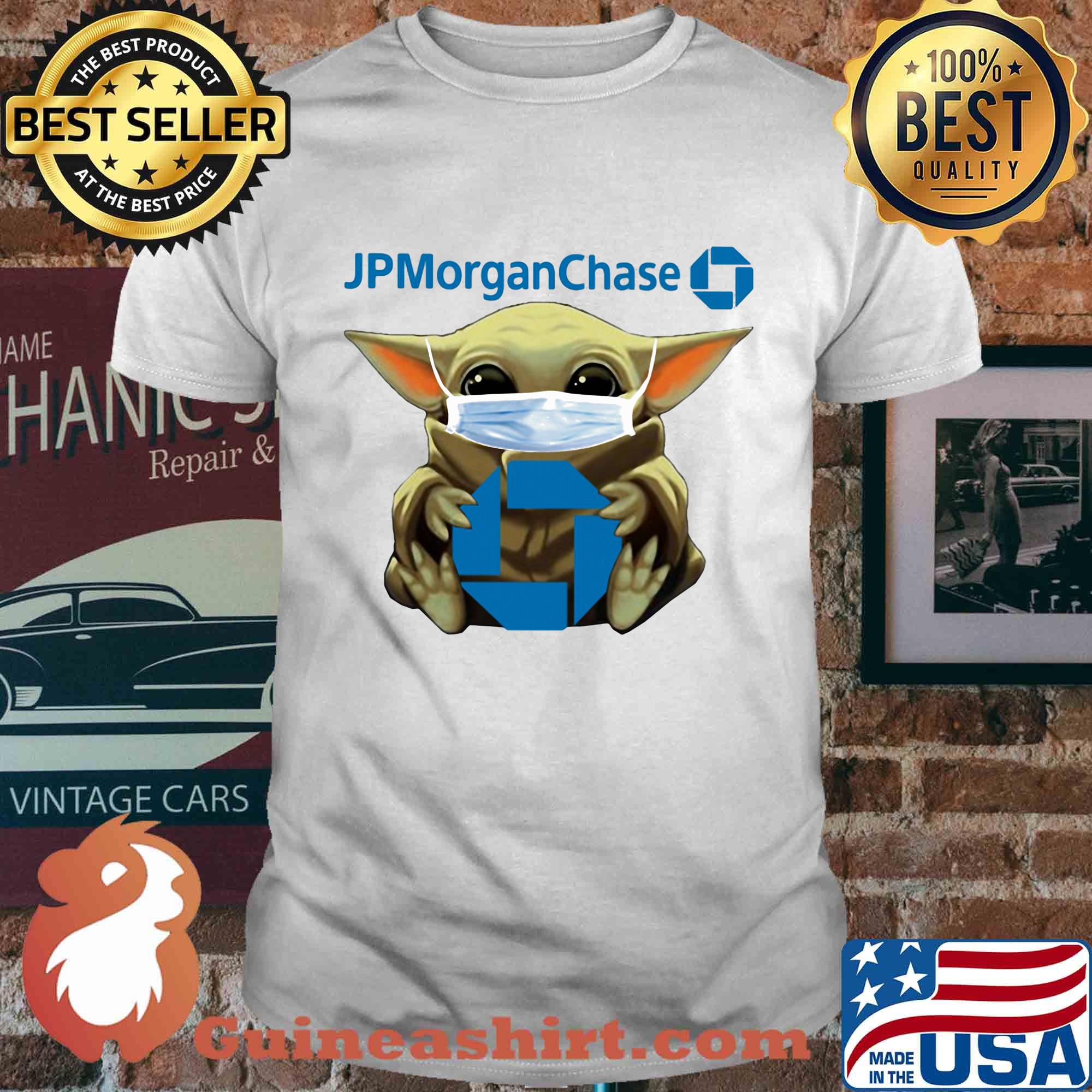 Baby yoda hug jp morgan chase covid-19 shirt