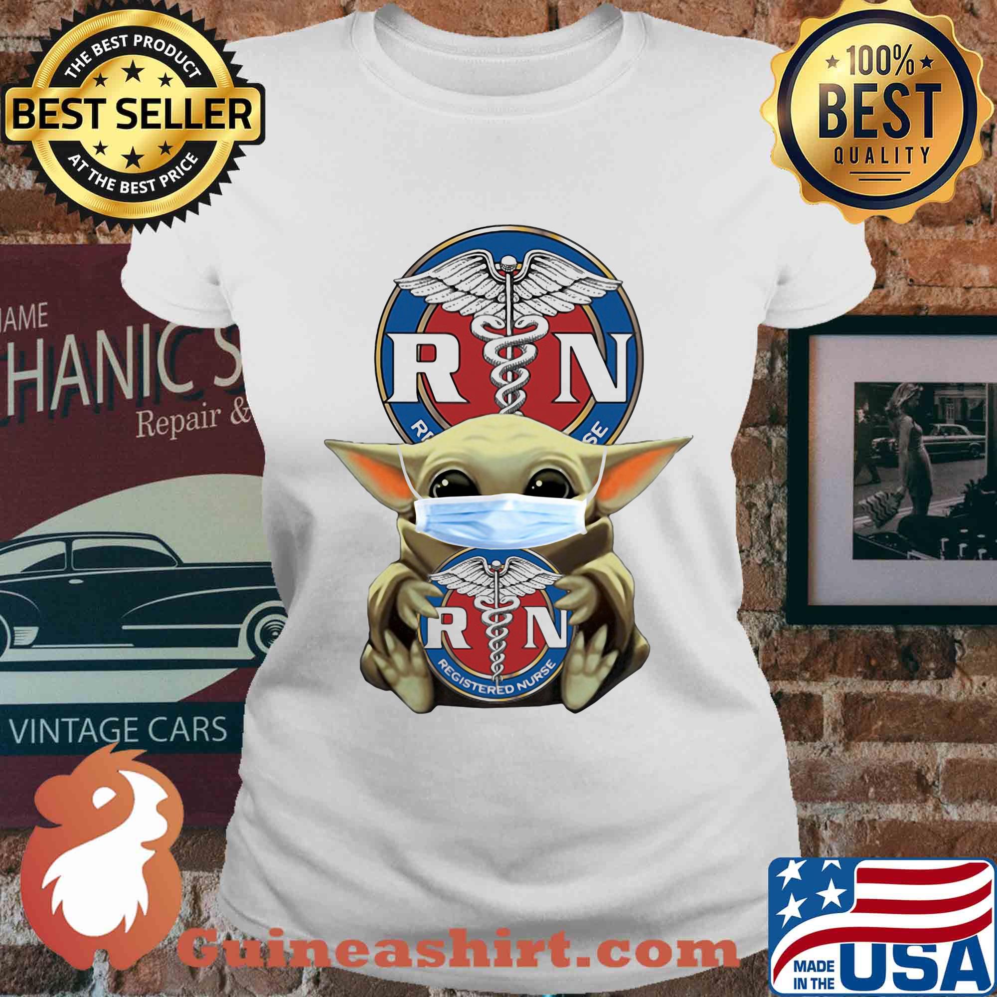 Baby Yoda Hug Registered Nurse Covid-19 s Ladies tee