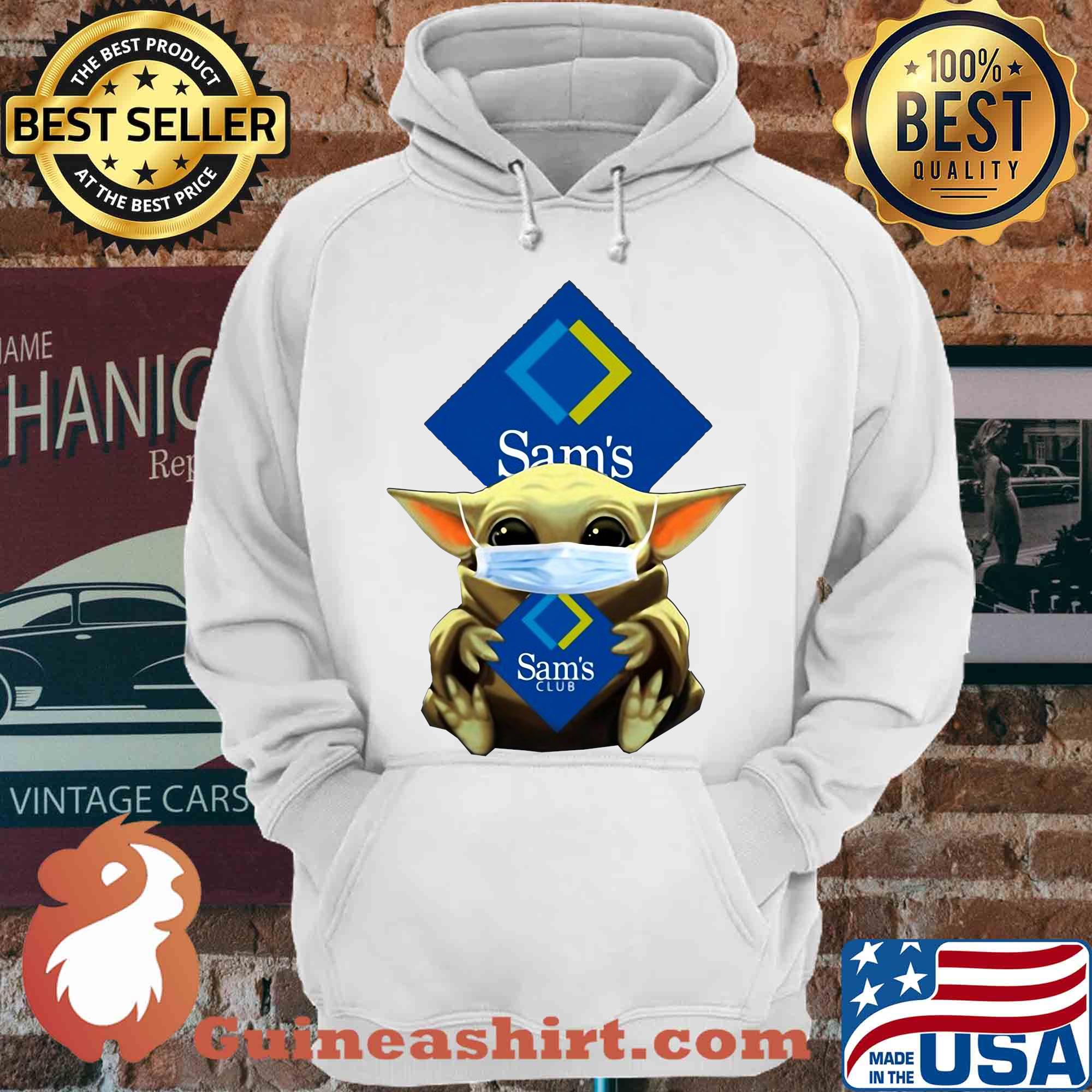 Baby Yoda Hug Sam's Club Covid-19 face mask shirt