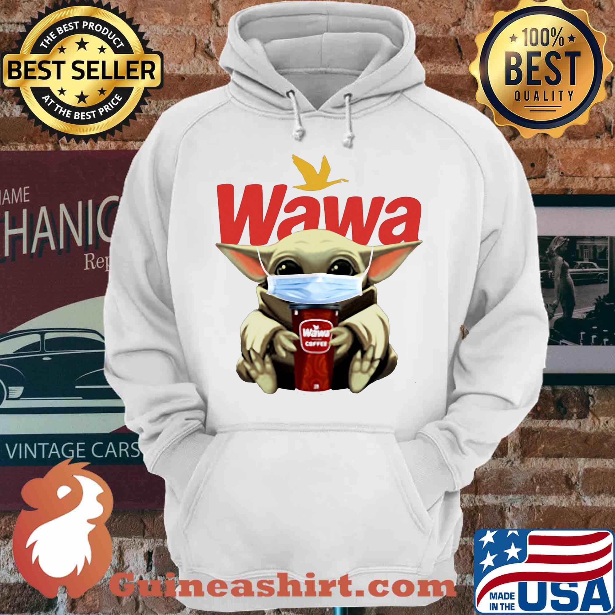 Baby Yoda Hug Wawa Coffee Covid-19 shirt