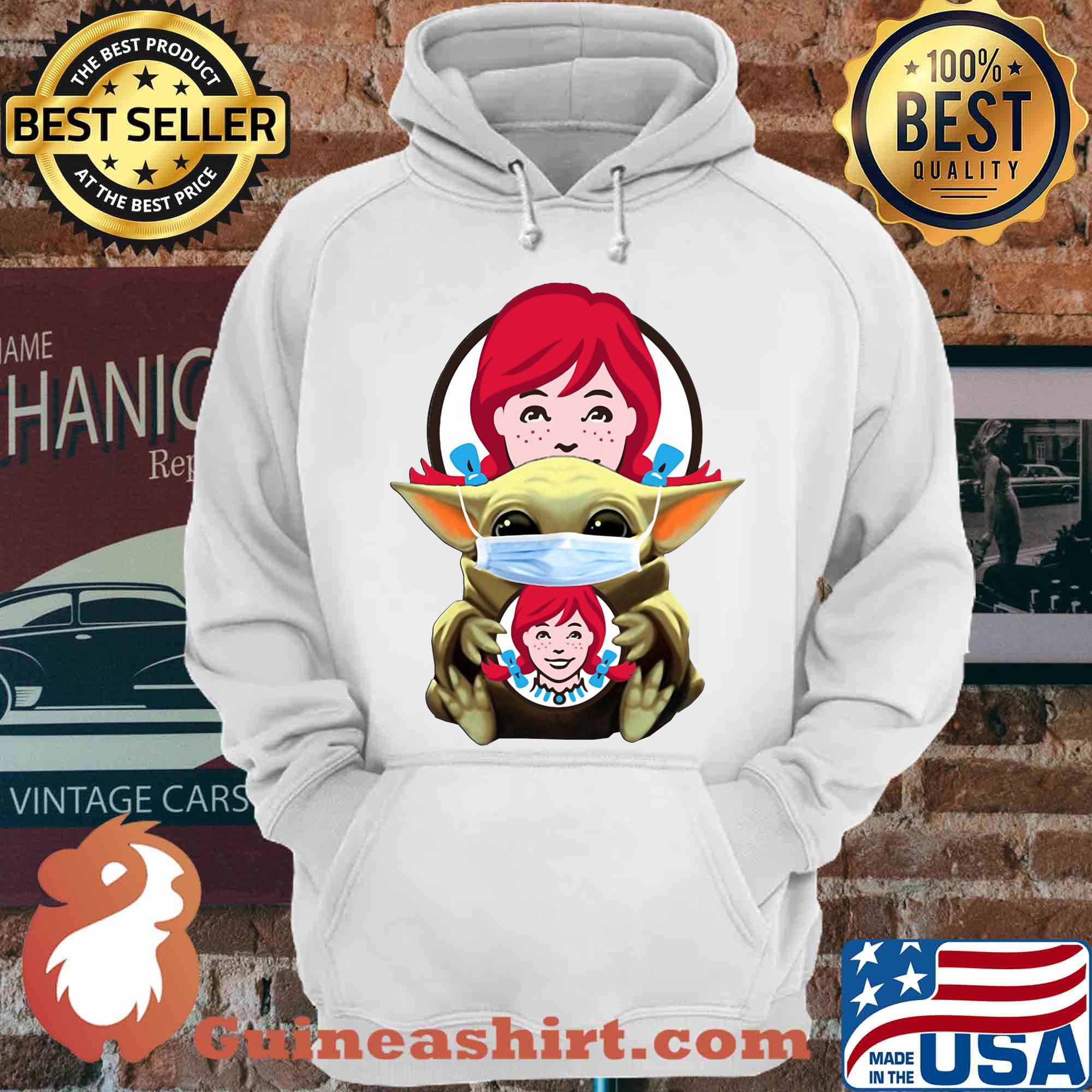 Baby Yoda Hug Wendys Covid-19 shirt