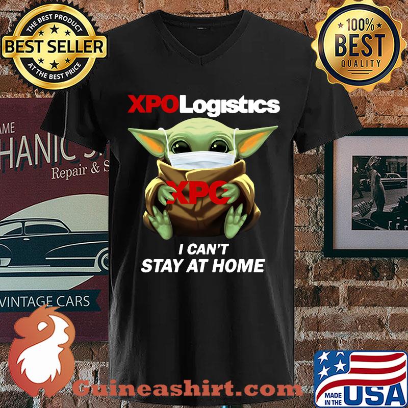 Baby Yoda Hug XPO Logistics I Can't Stay At Home Covid-19 s V-neck