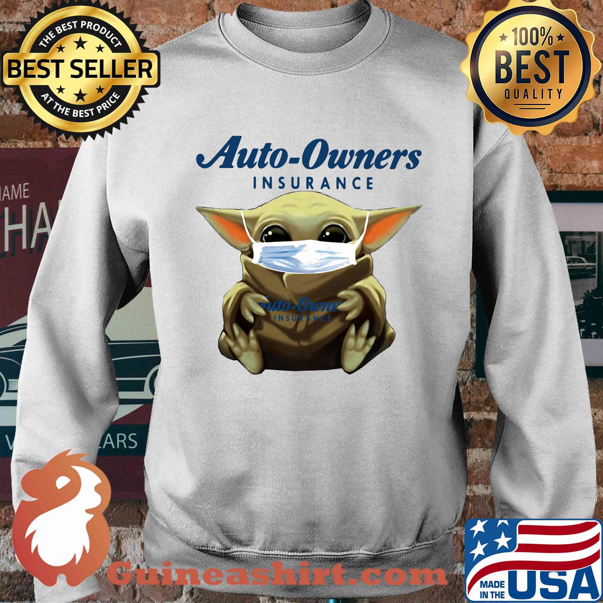 Baby Yoda mask hug Auto-Owners Insurance s Sweater