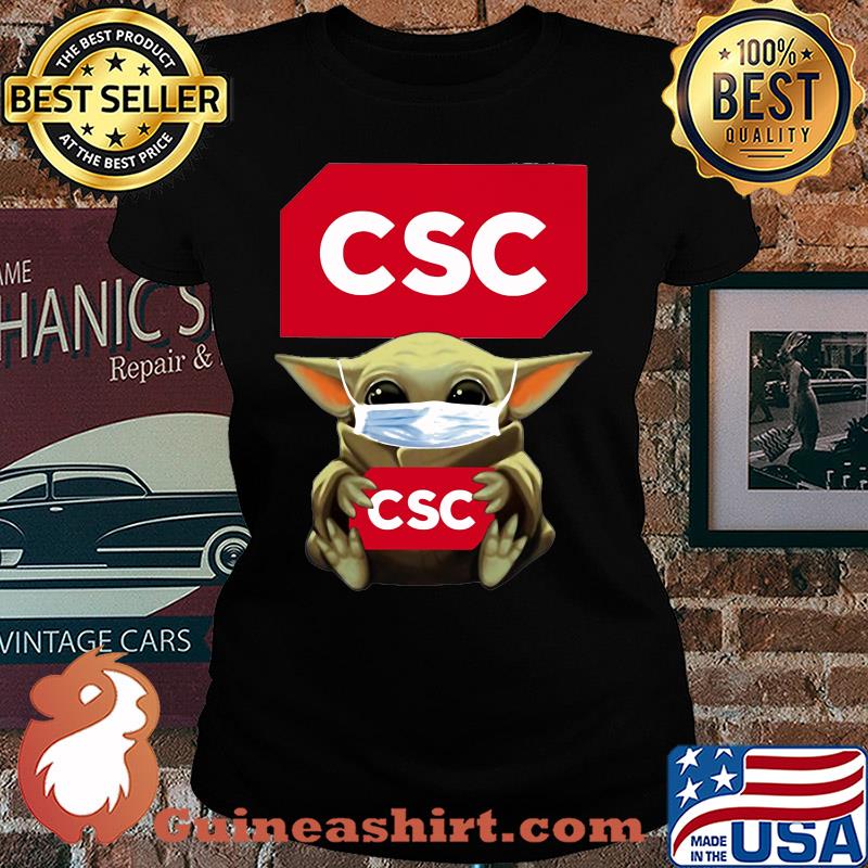 Baby Yoda mask hug CSC s Ladies tee