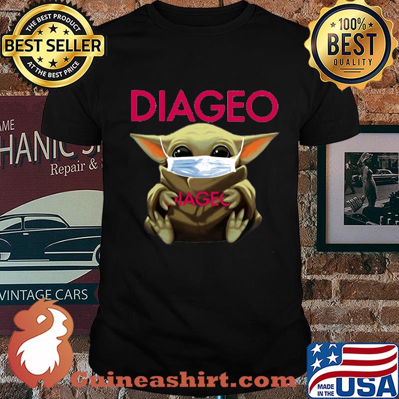 Baby Yoda mask hug Diageo shirt