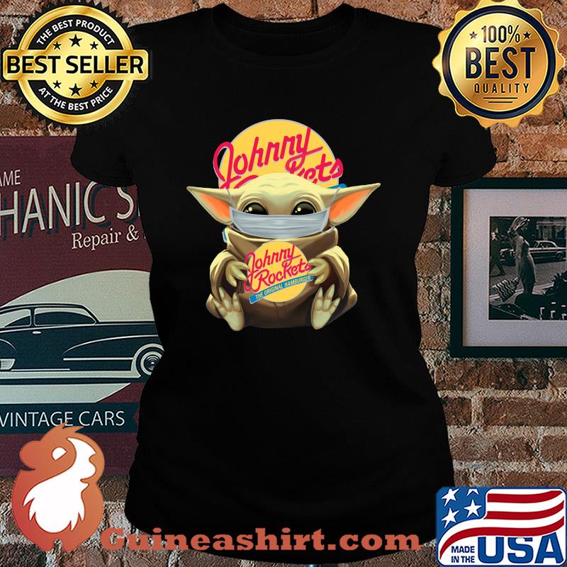 Baby Yoda mask hug Fohrry Rockets s Ladies tee