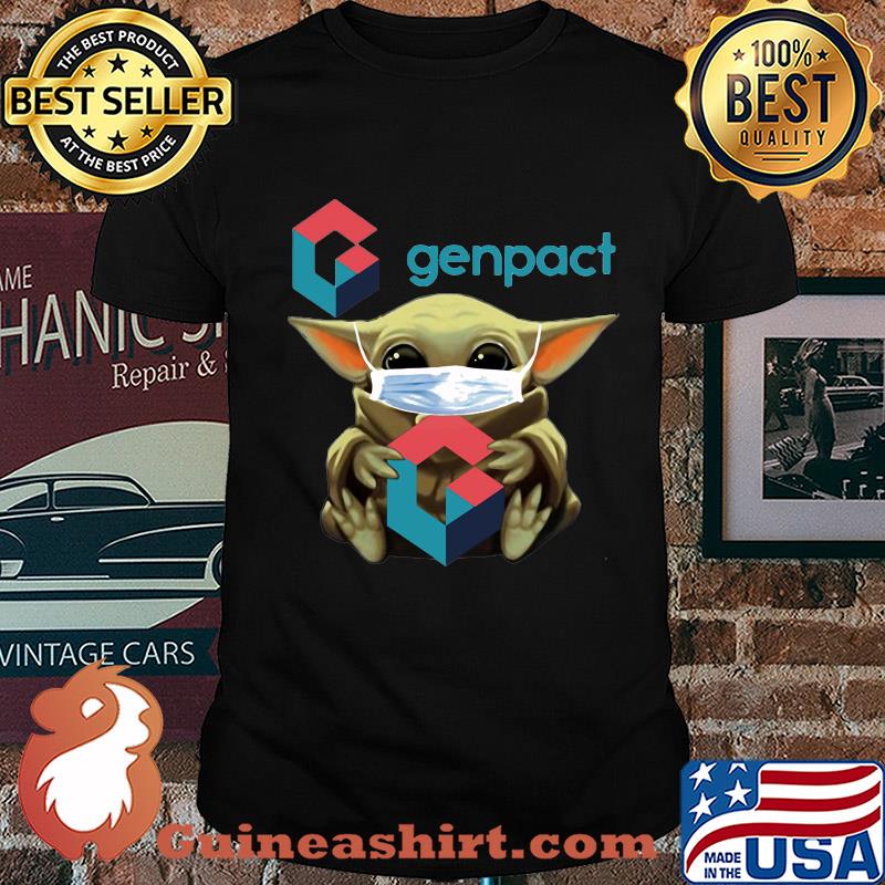 Baby Yoda mask hug Genpact shirt