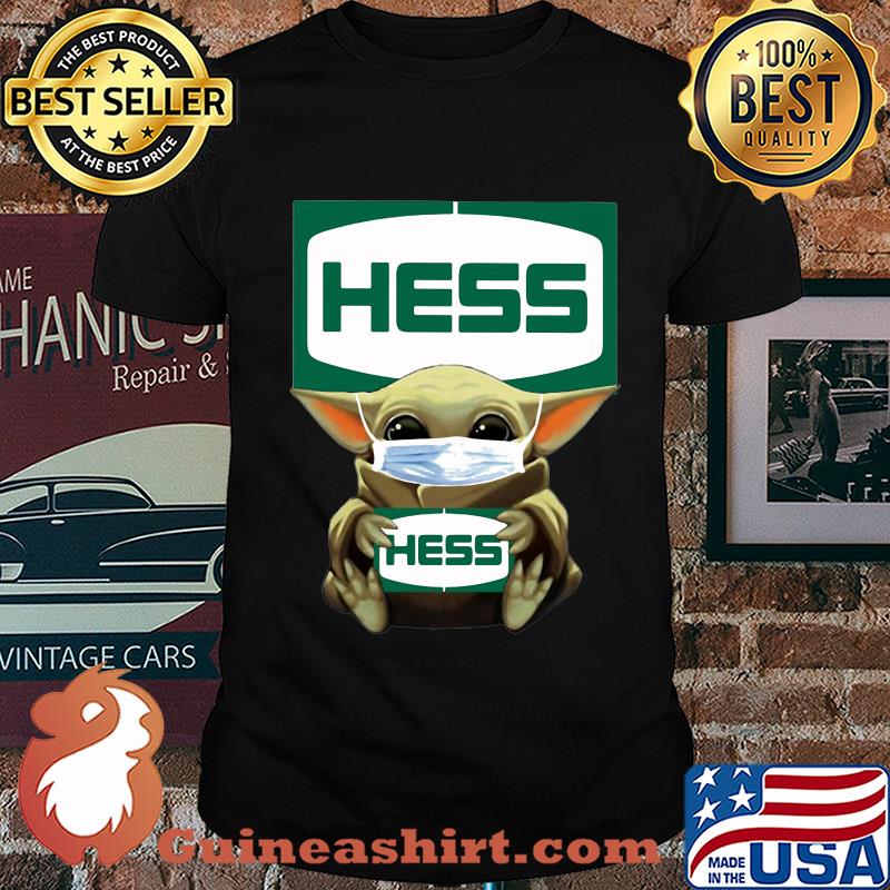 Baby Yoda mask hug Hess shirt