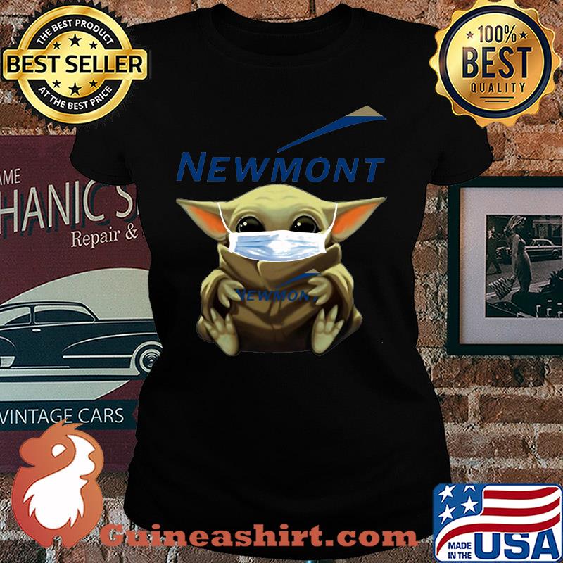 Baby Yoda mask hug Newmont s Ladies tee