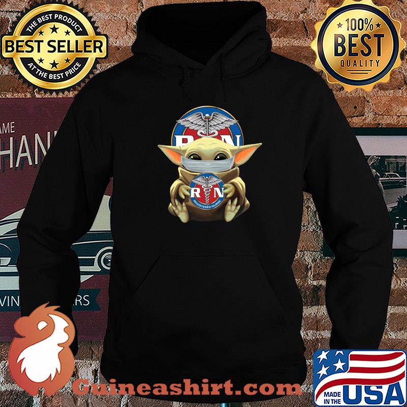 Baby Yoda mask hug Rin Registered nurse s Hoodie