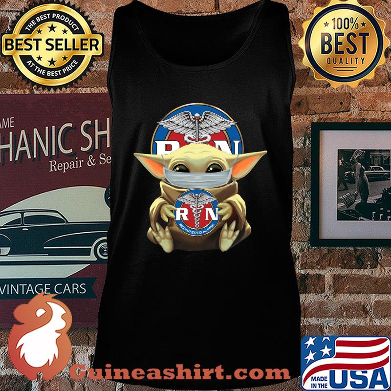 Baby Yoda mask hug Rin Registered nurse s Tank top