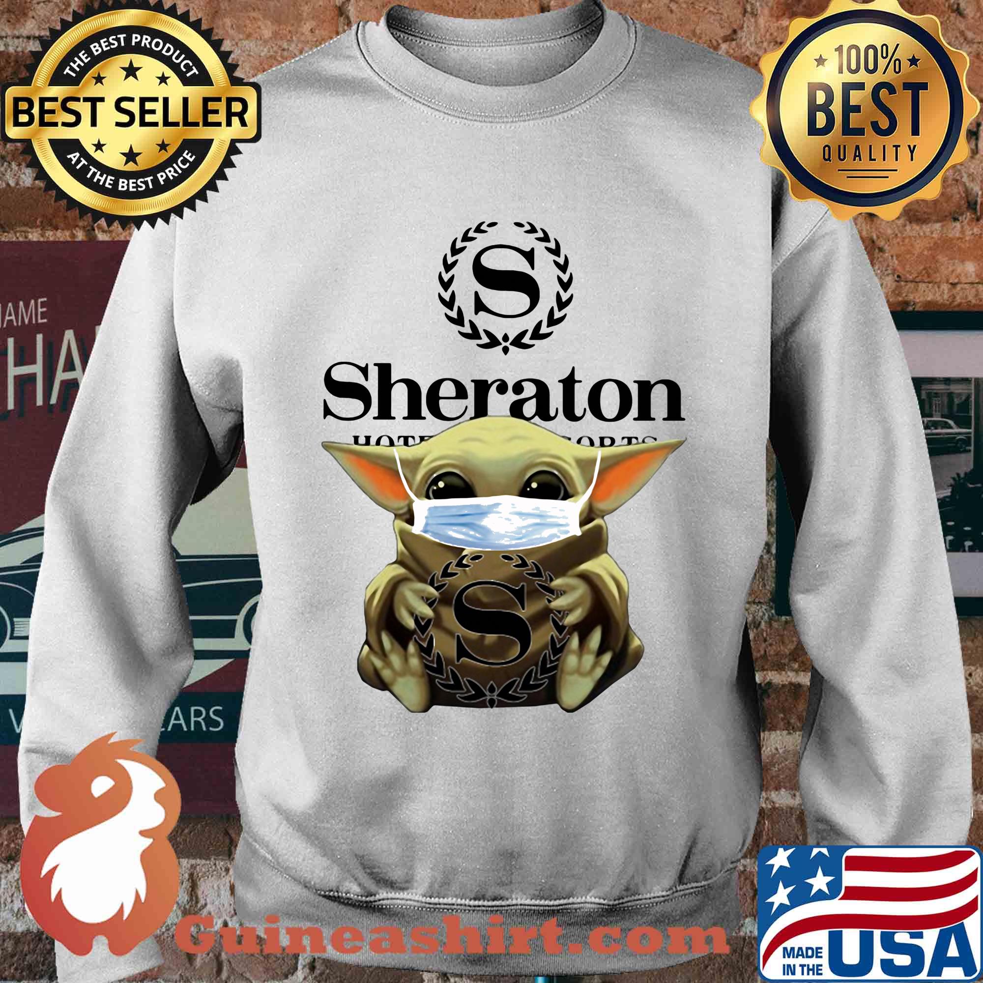 Baby Yoda mask hug Sheraton s Sweater
