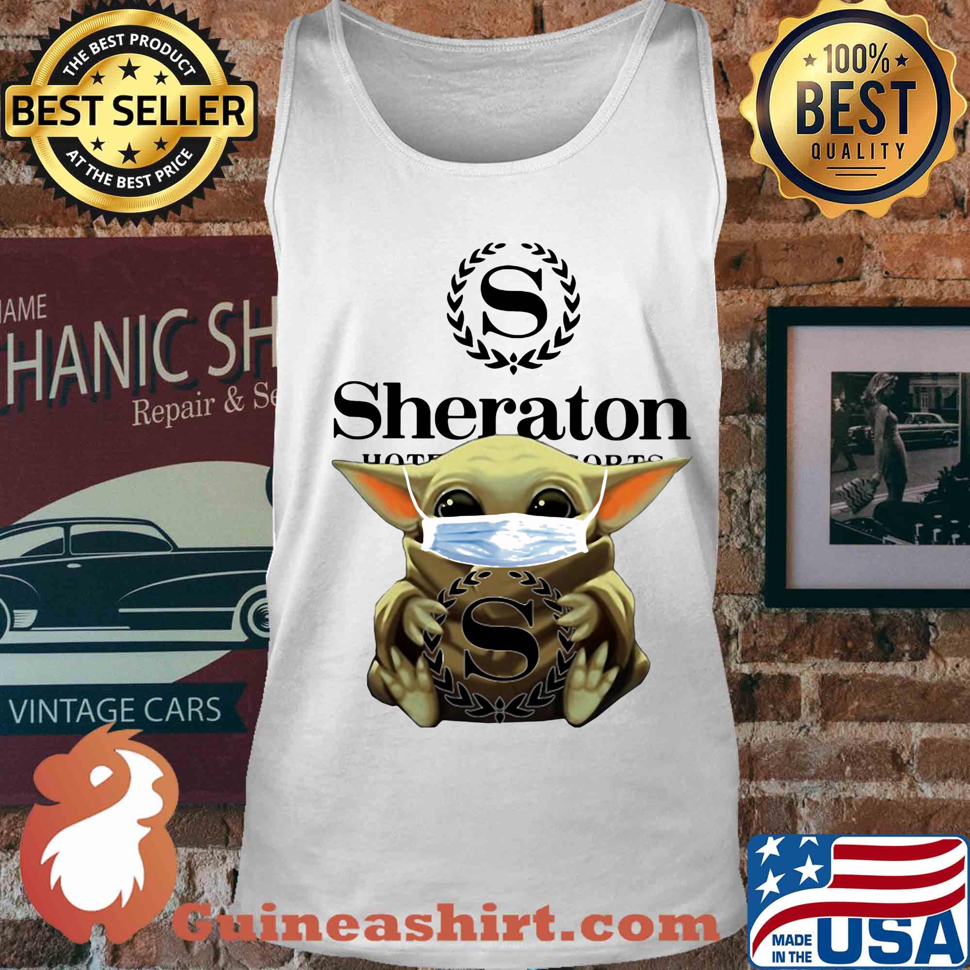 Baby Yoda mask hug Sheraton s Tank top