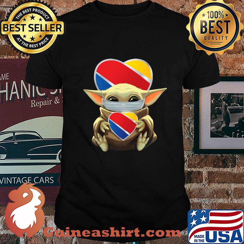 Baby Yoda mask hug Southwest Airlines Shirt