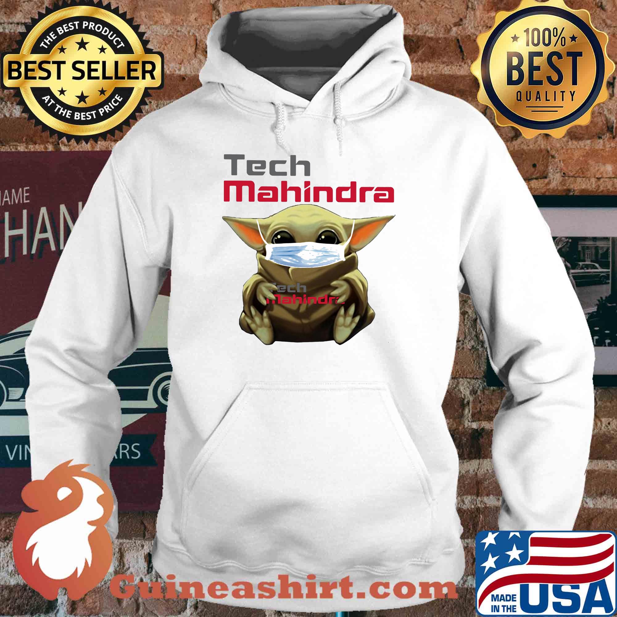Baby Yoda mask hug Tech Mahindra s Hoodie