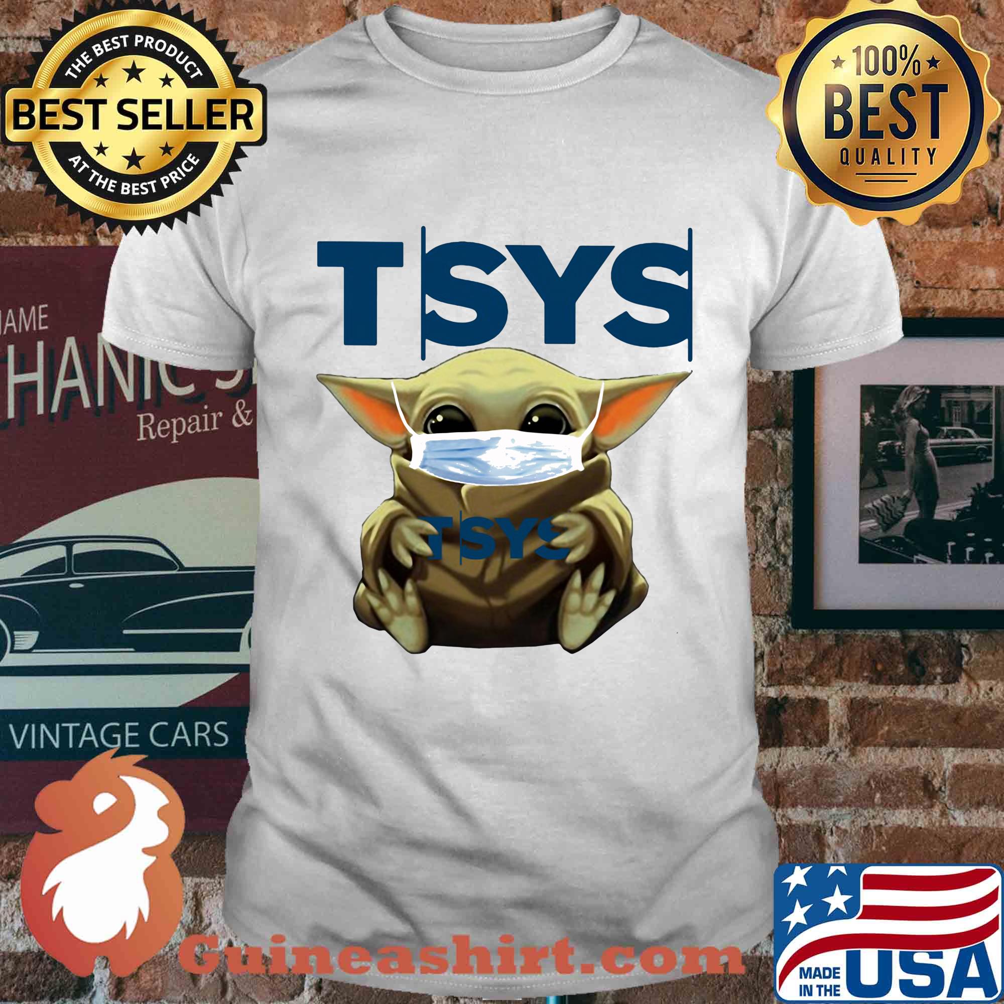 Baby Yoda mask hug TSYS shirt