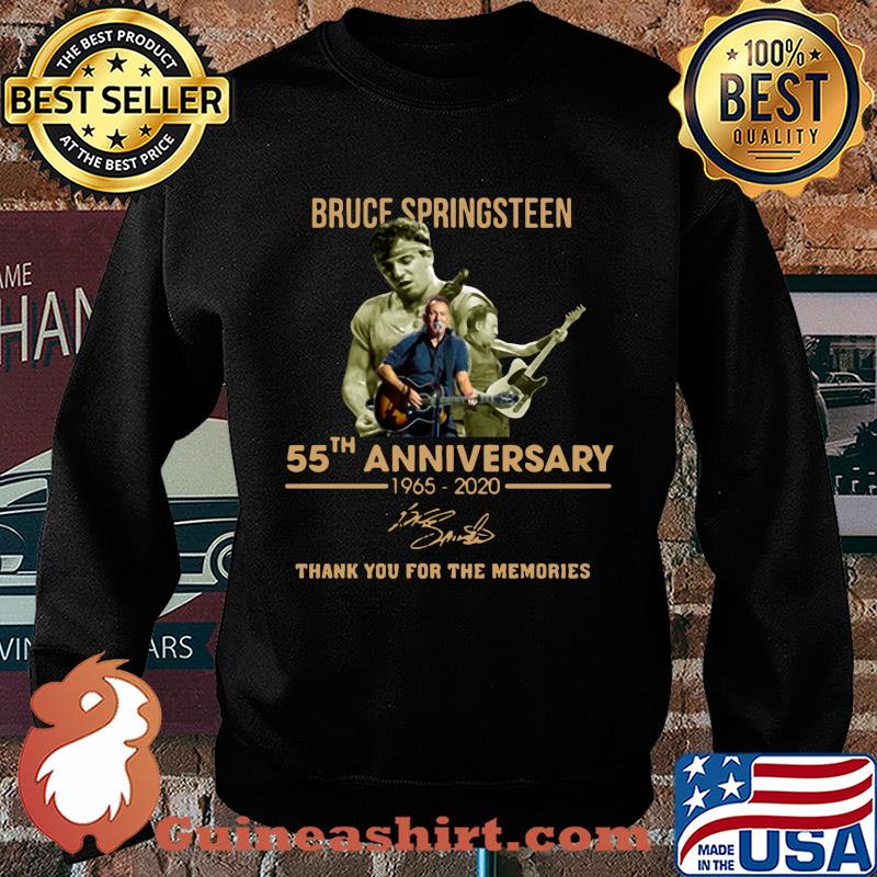 Bruce springsteen guitar 55th anniversary 1965-2020 signature thank you for the memories s Sweater