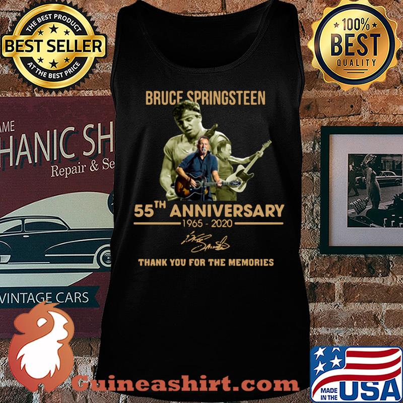 Bruce springsteen guitar 55th anniversary 1965-2020 signature thank you for the memories s Tank top
