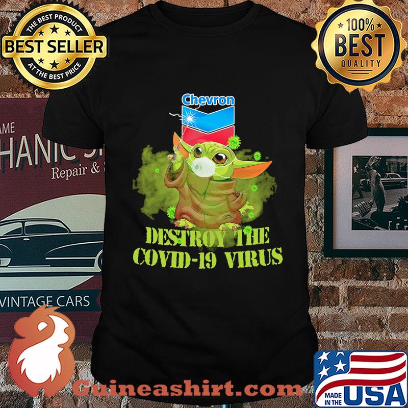 Chevron baby yoda destroy the covid-19 virus shirt