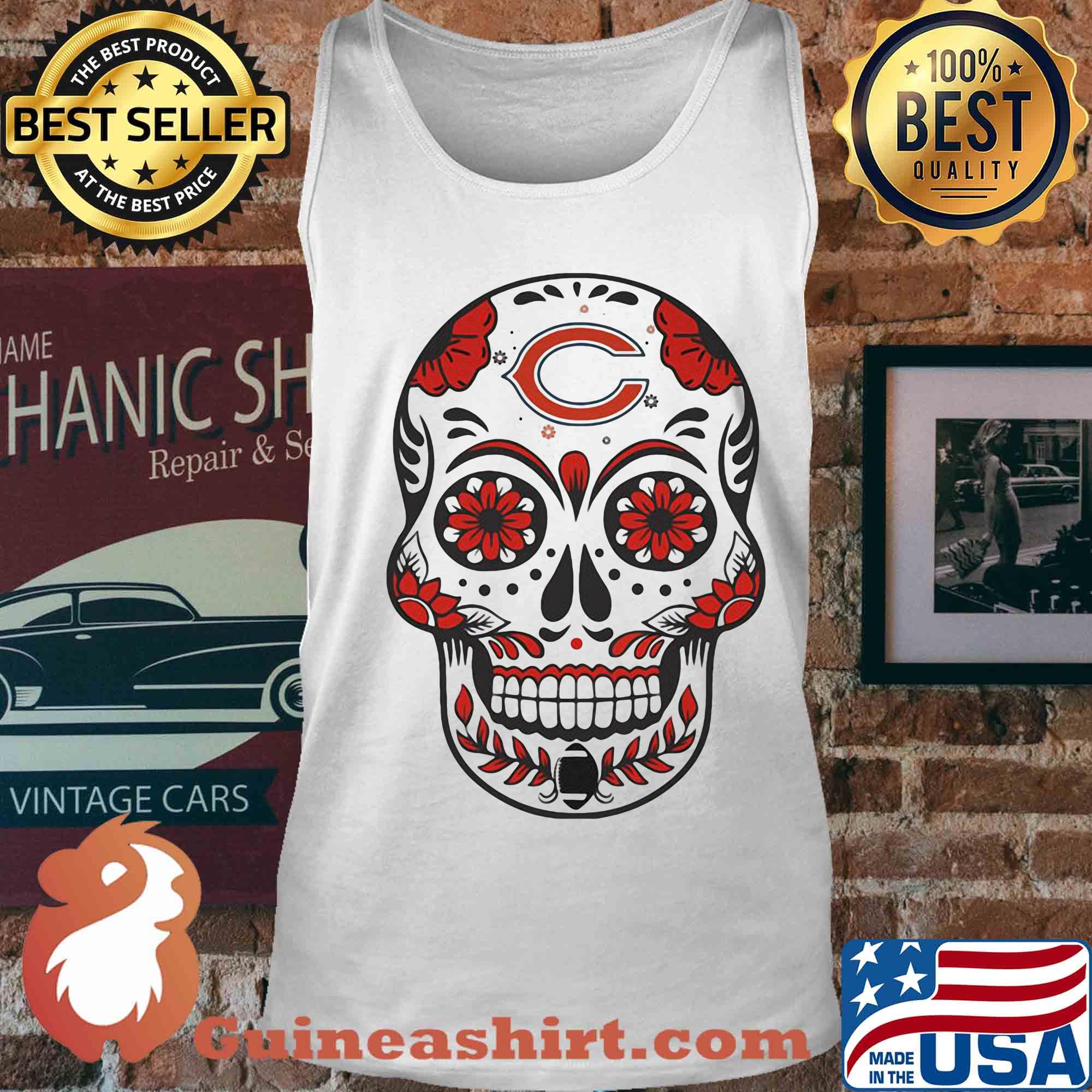 Chicago bears football sugar skull s Tank top