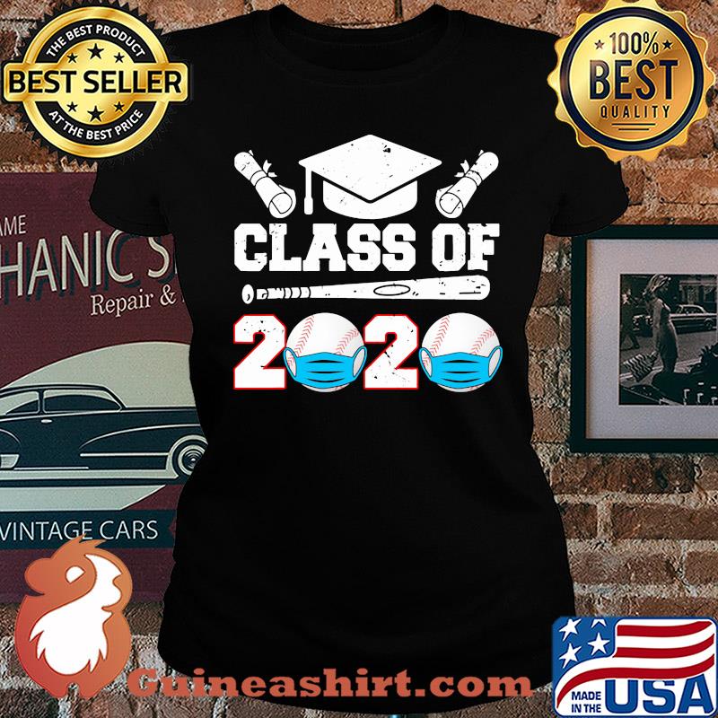 class of 2020 mask Baseball s Ladies tee