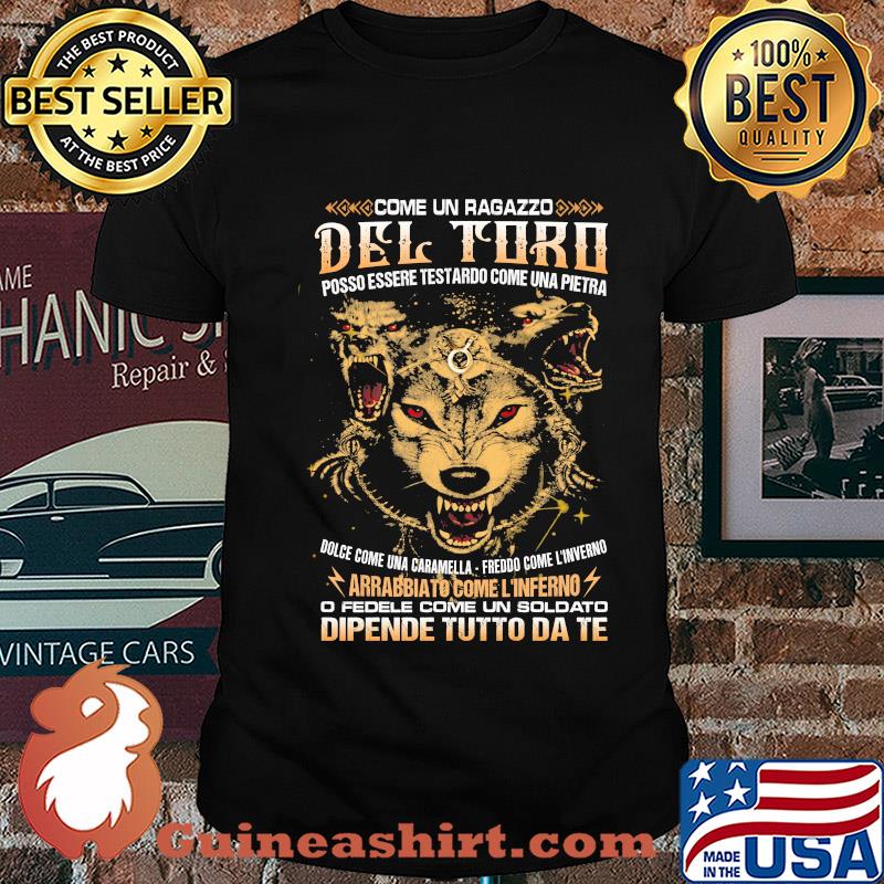 Come un ragazzo del toro posso essere testardo come una pietra Wolf shirt