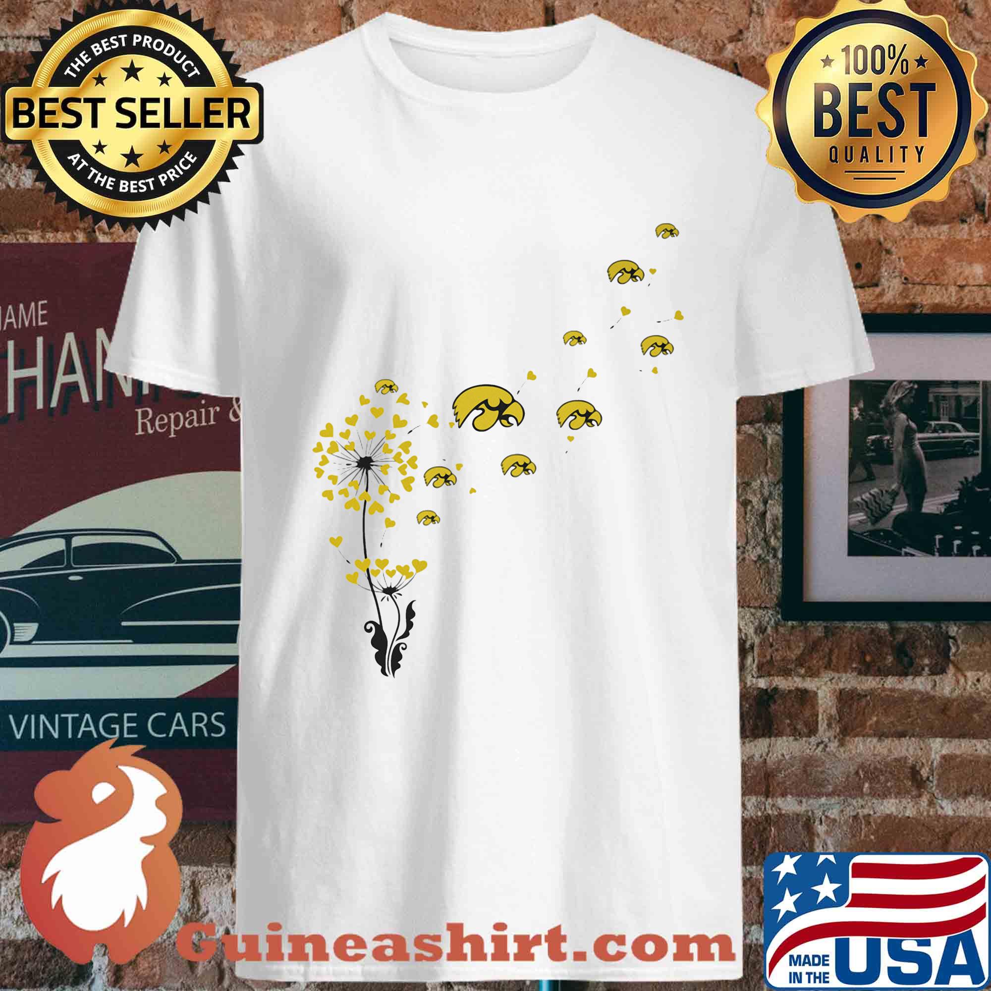 Dandelion Flower Pattern Iowa Hawkeye Logo shirt