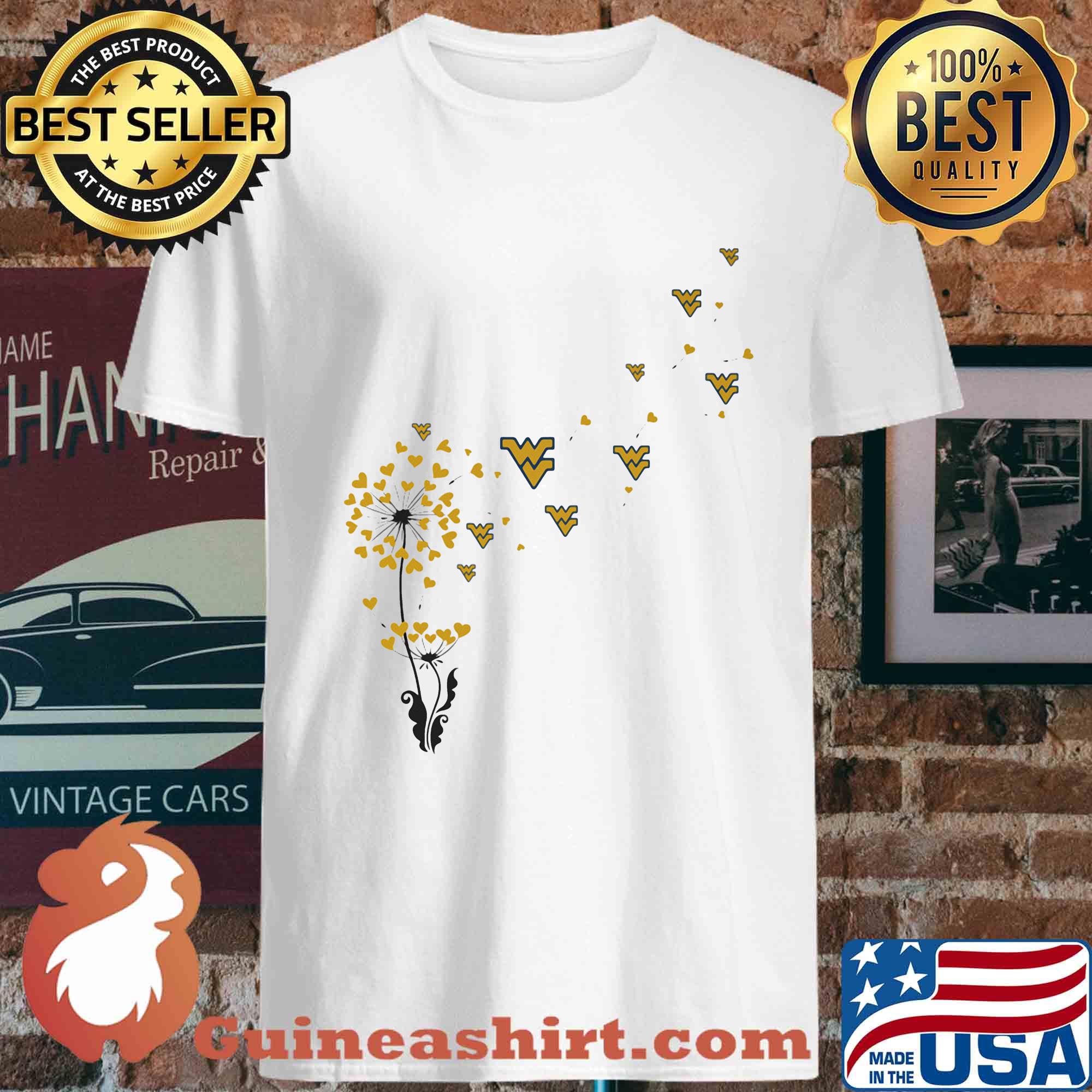 Dandelion Flower Pattern West Virginia University shirt