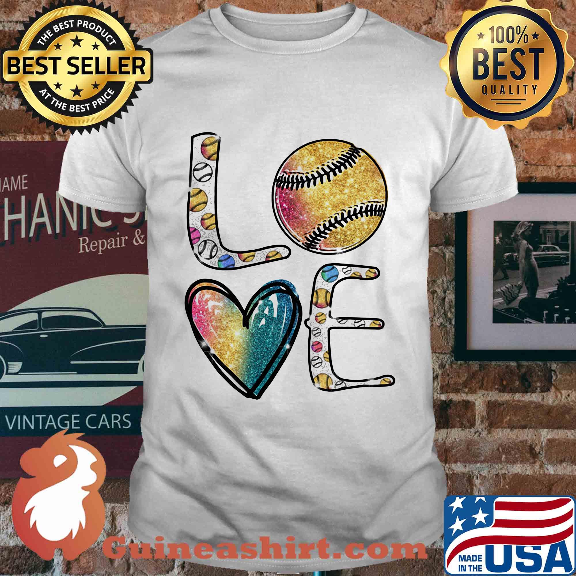Diamond love baseball color shirt