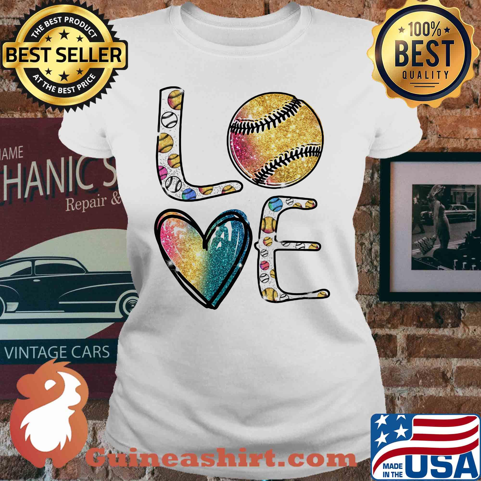 Diamond love baseball color s V-neck