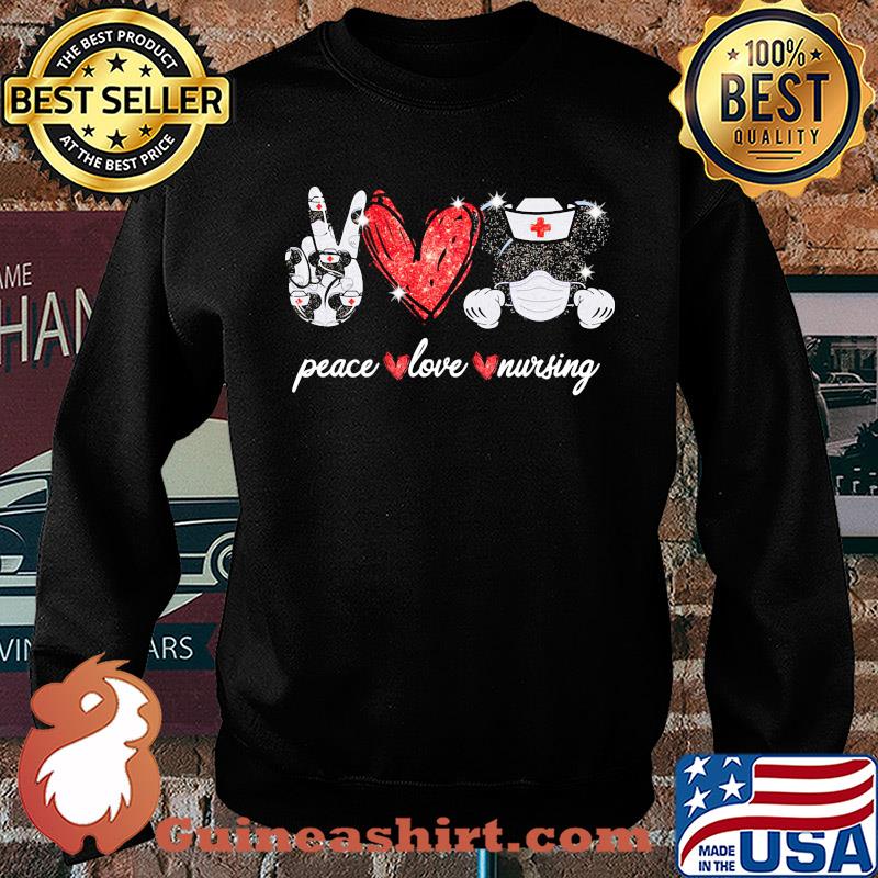 Diamond Peace love nursing Mickey mouse s Sweater