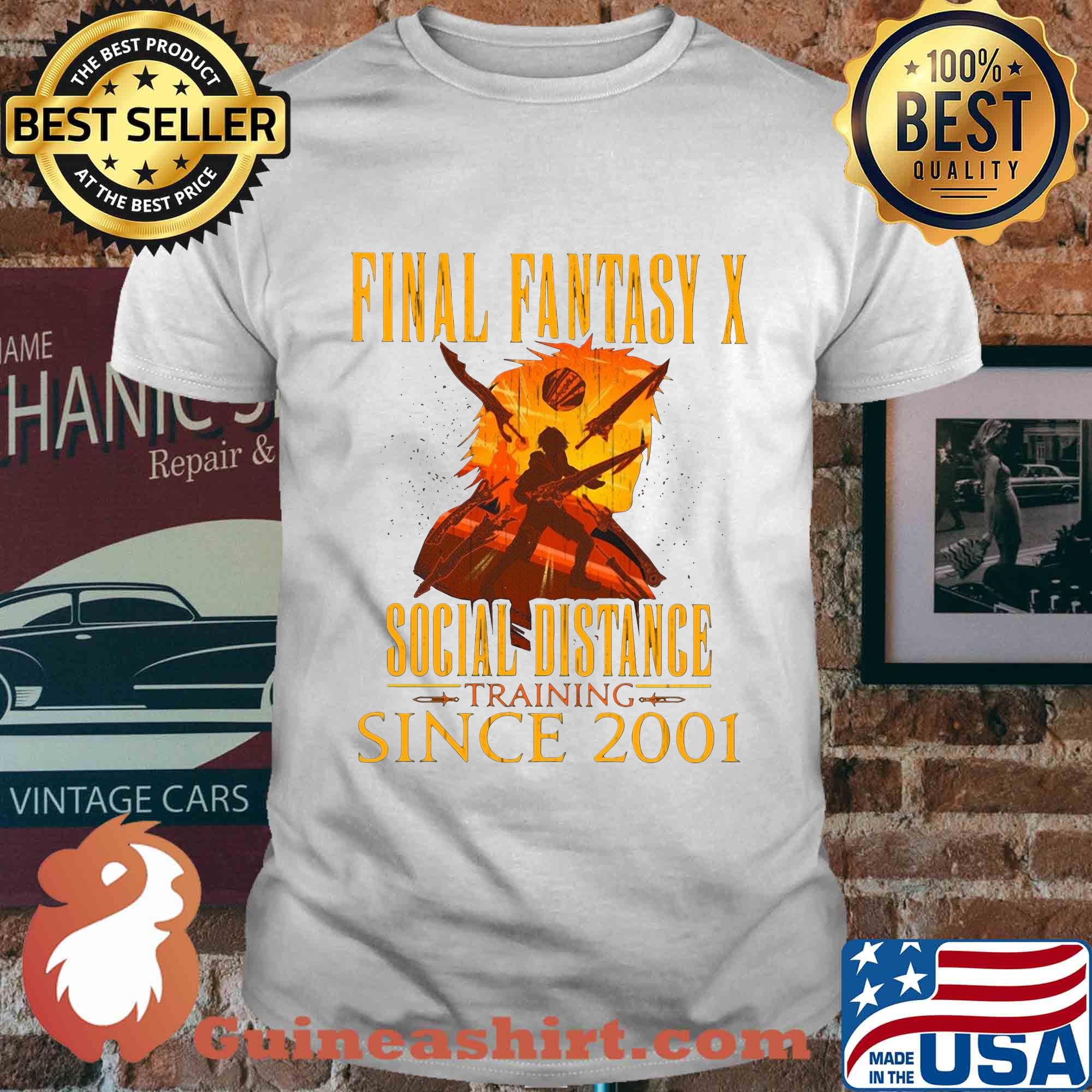 Final fantasy X social distance training since 2001 t-shirt