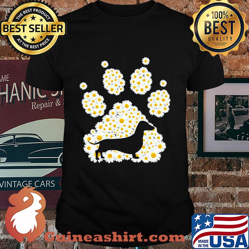 Flower daisy paw dog dachshund shirt