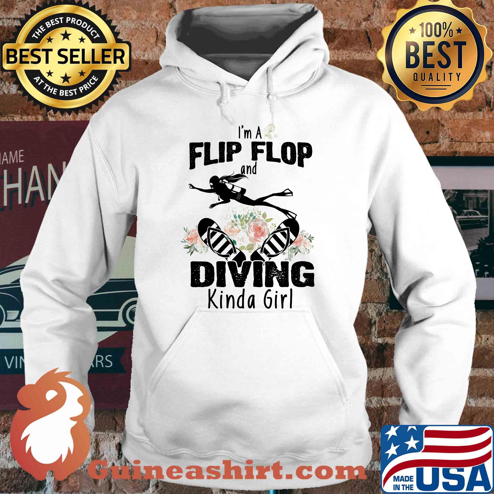 Flower I'm a flip flops and diving kinda girl s Hoodie