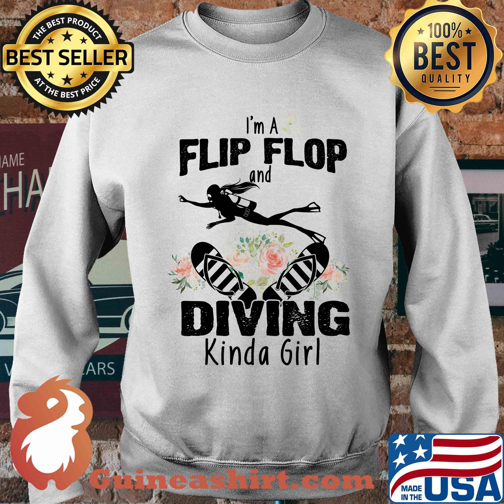 Flower I'm a flip flops and diving kinda girl s Sweater