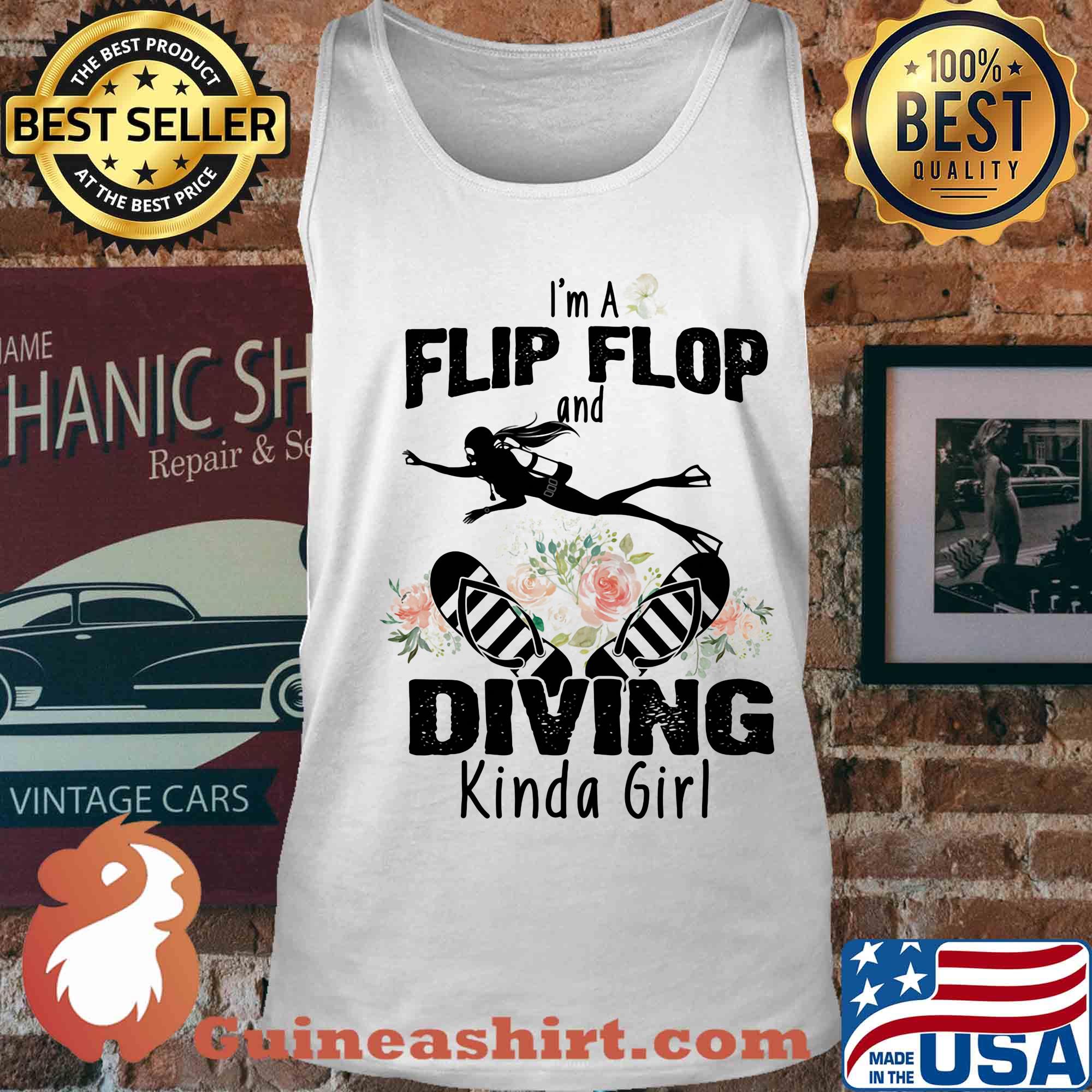 Flower I'm a flip flops and diving kinda girl s Tank top