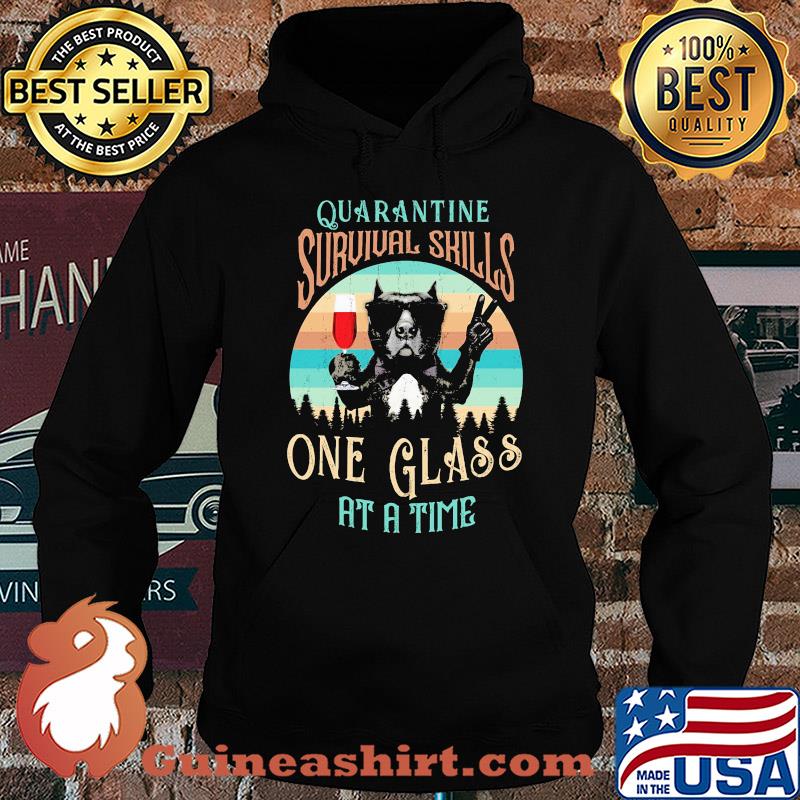 French bulldog drink wine quarantine survival skills one glass at a time vintage s Hoodie