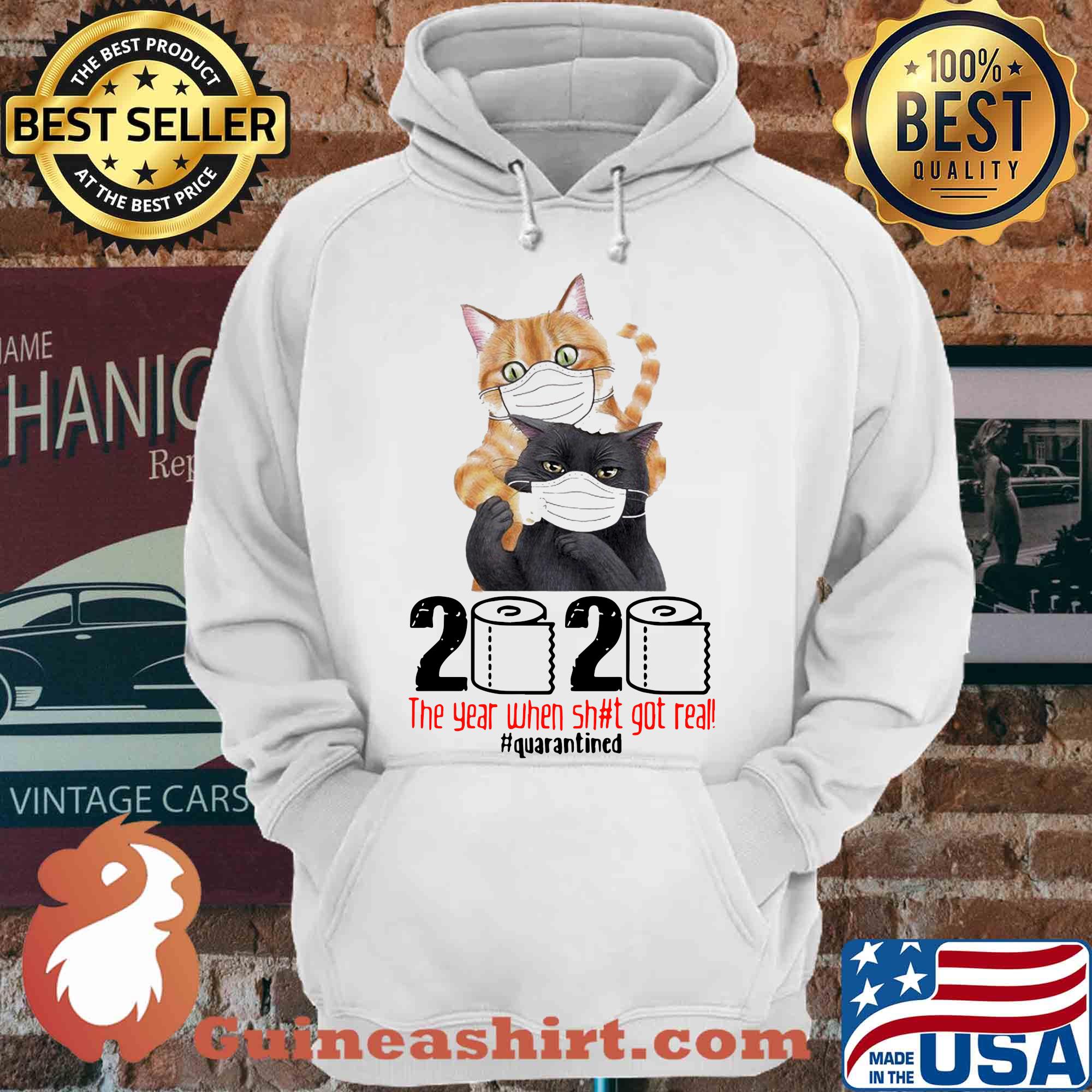 Friends Cat 2020 The Year When Shit Got Real Quarantined Toilet Paper Covid-19 s Hoodie