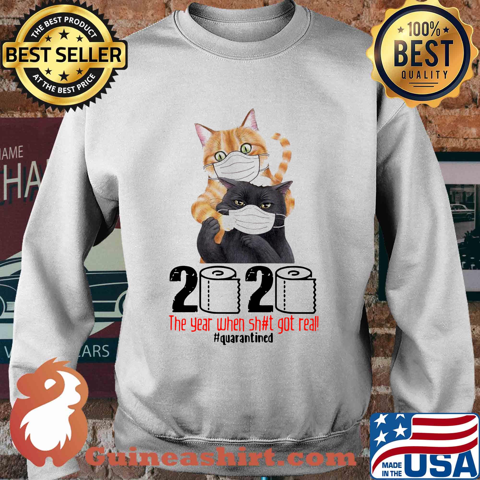 Friends Cat 2020 The Year When Shit Got Real Quarantined Toilet Paper Covid-19 s Sweater