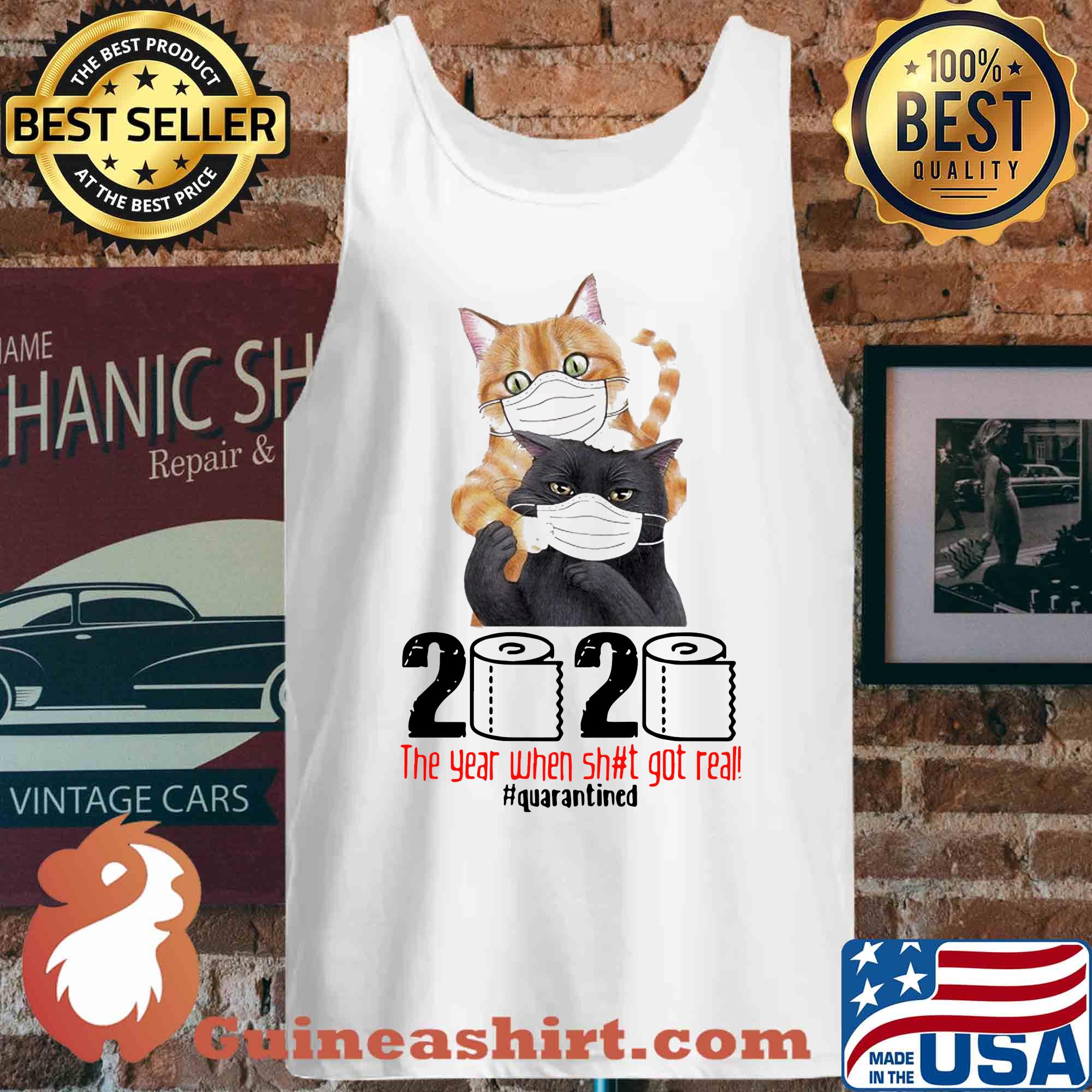 Friends Cat 2020 The Year When Shit Got Real Quarantined Toilet Paper Covid-19 s Tank top