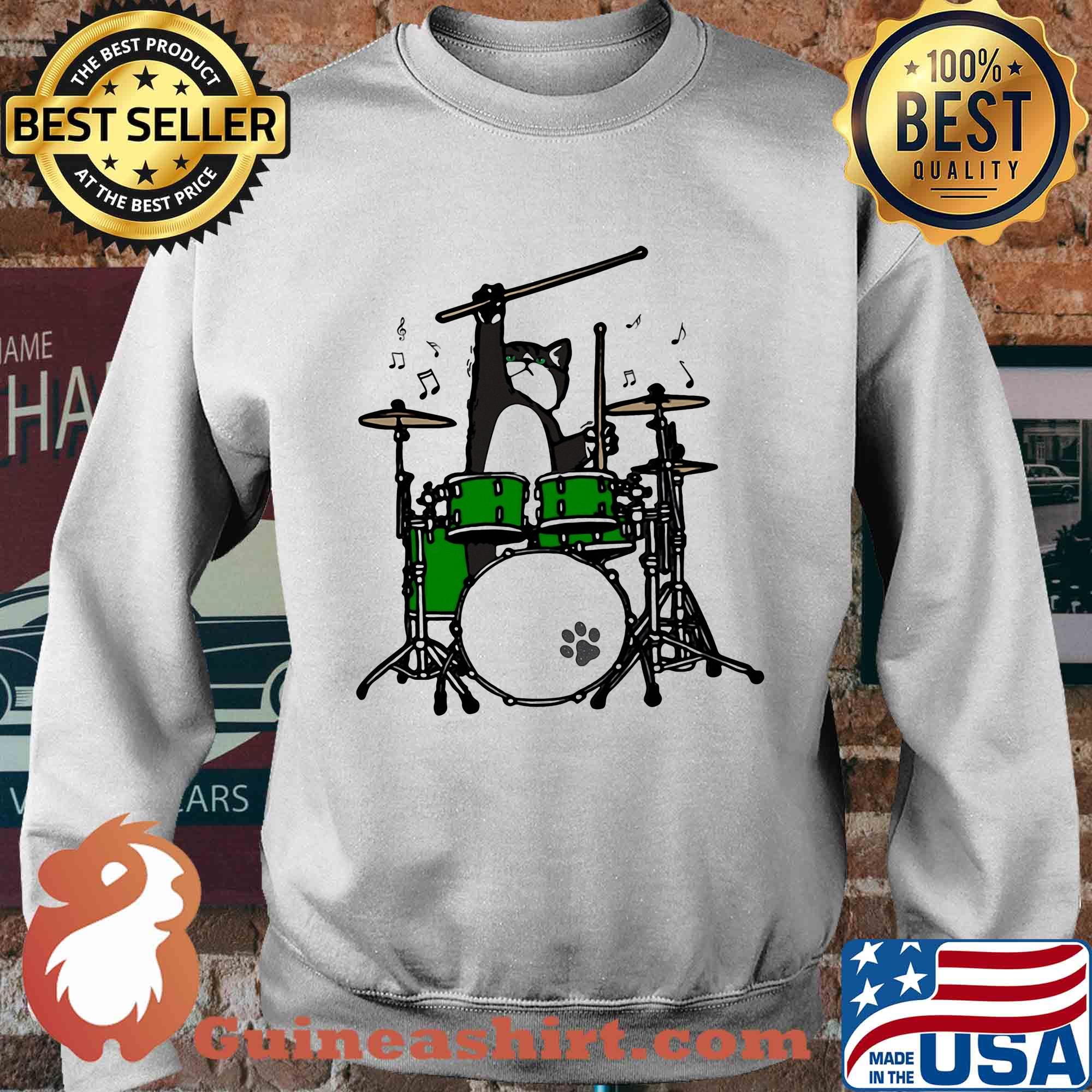 Funny Cat playing drums s Sweater