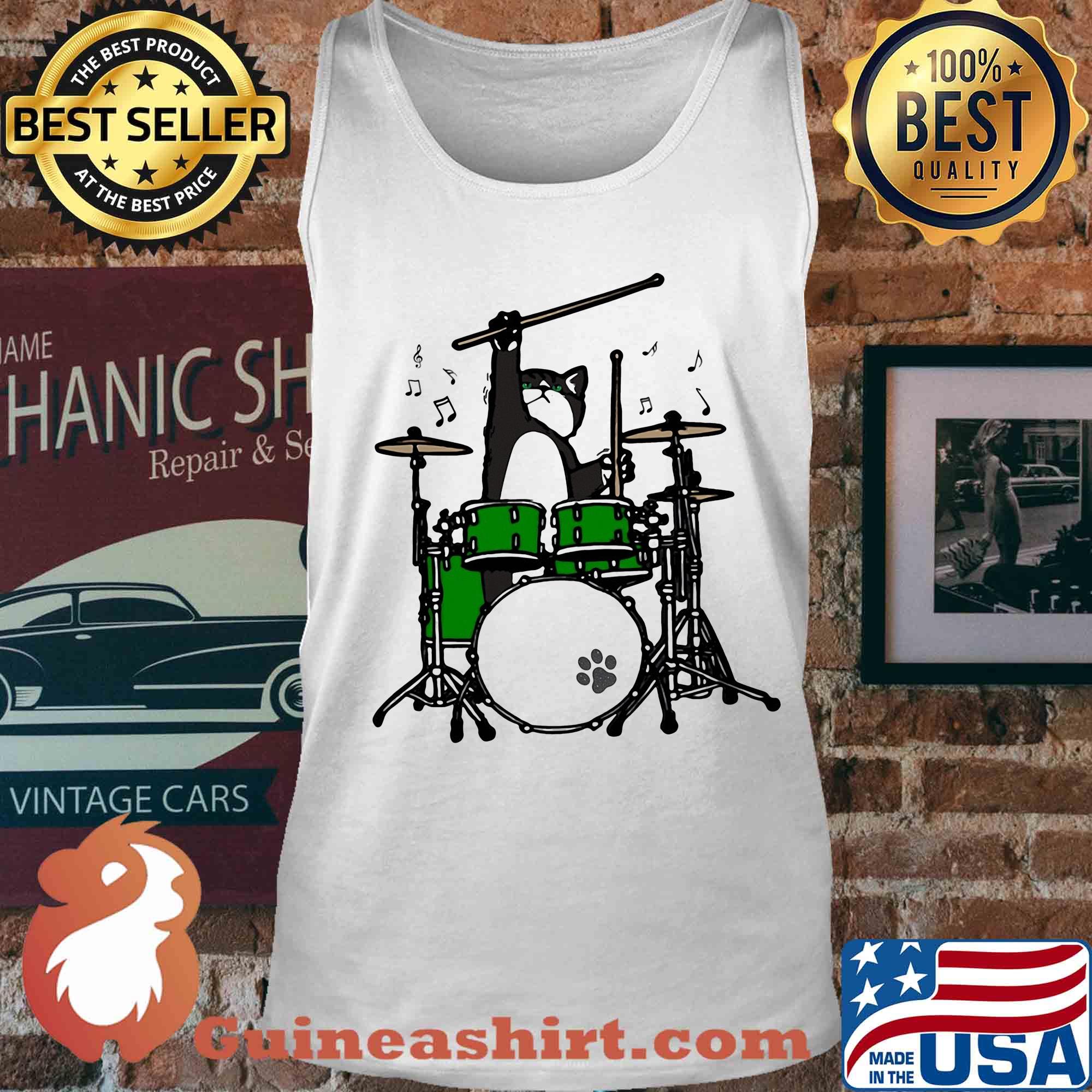Funny Cat playing drums s Tank top