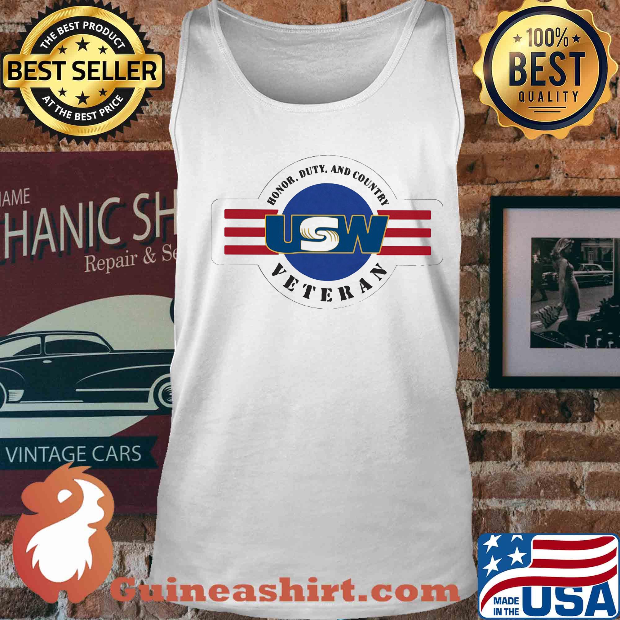 Honor duty and country veteran United Steelworkers s Tank top