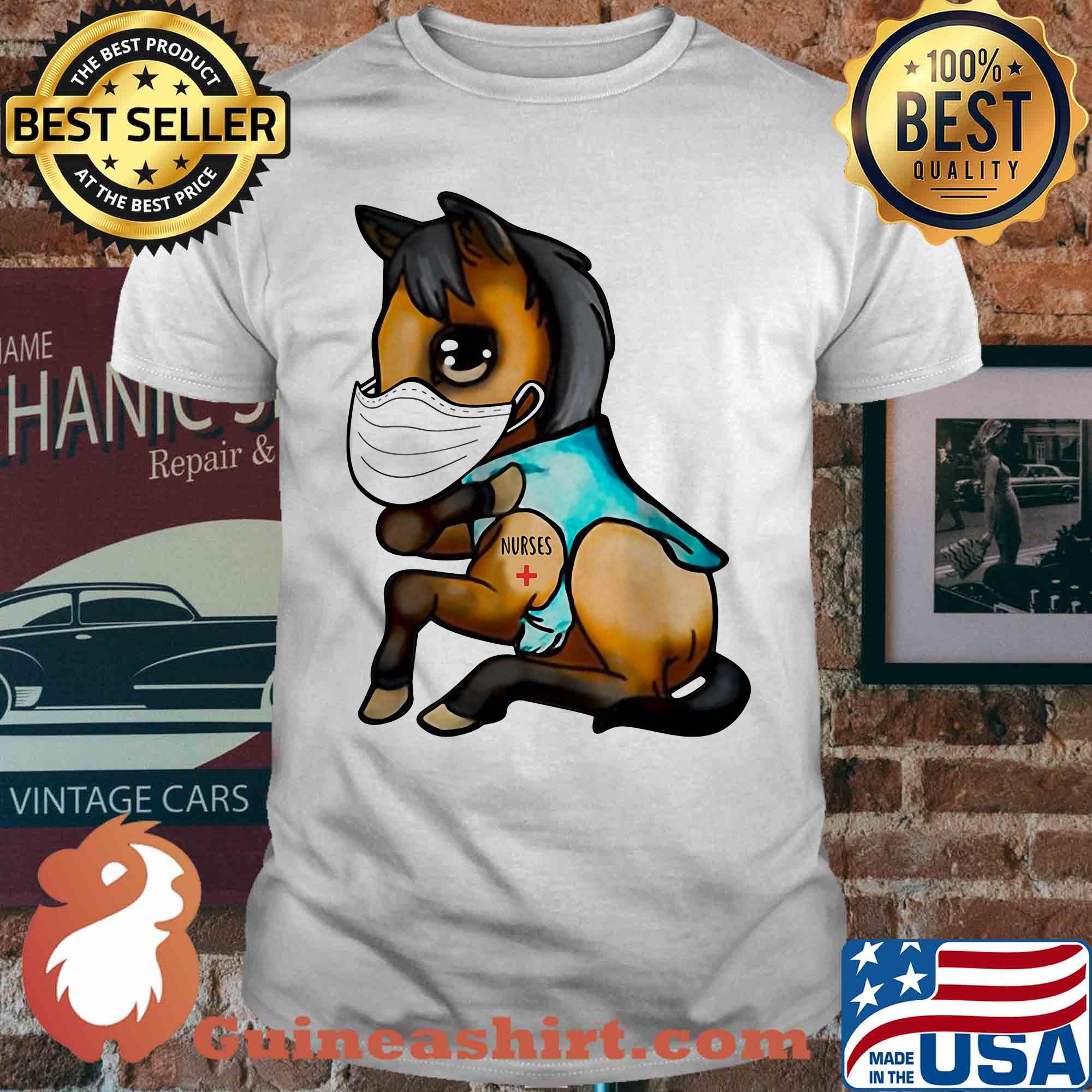 Horse tattoos nurse covid-19 shirt