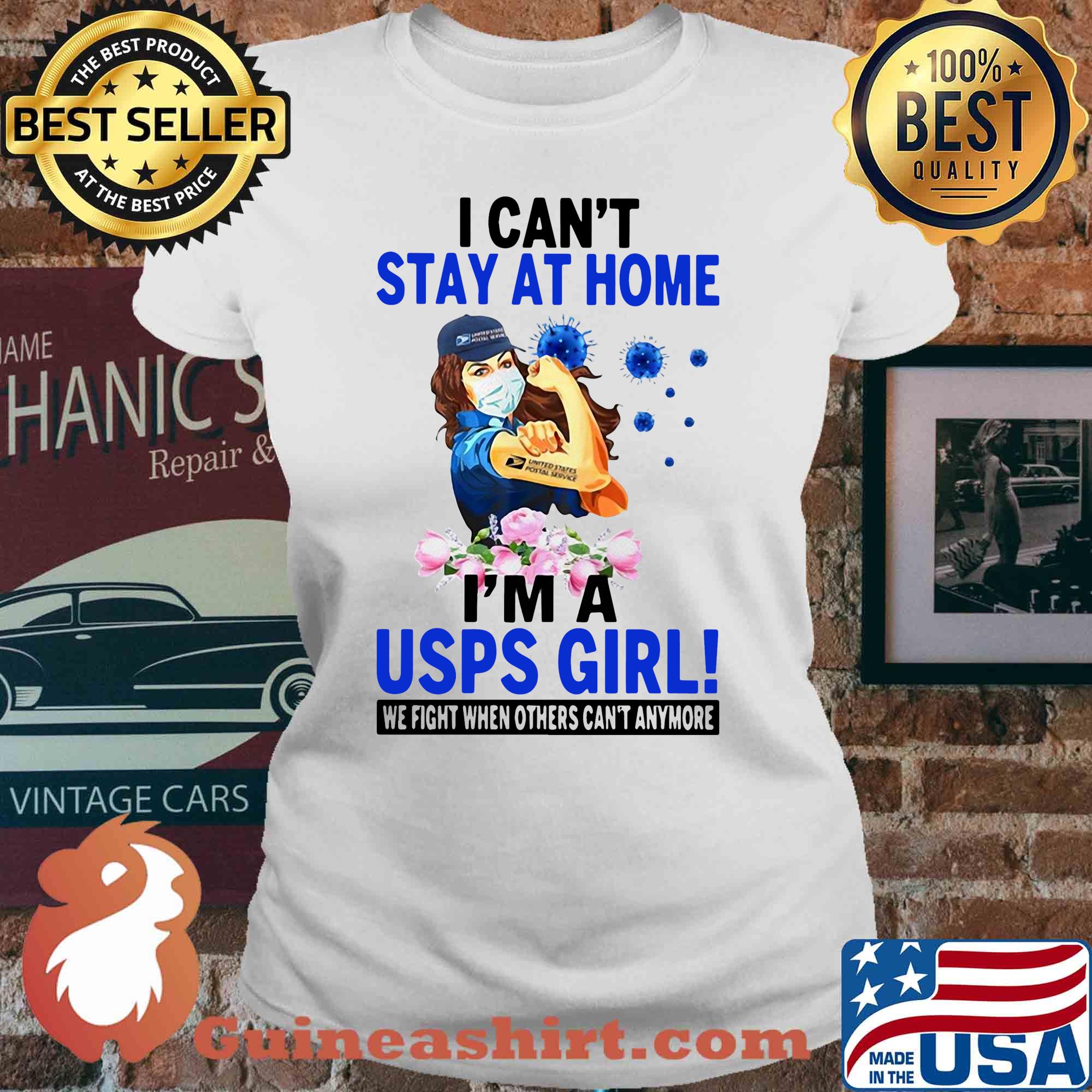 I can't stay at home I'm a USPS girl we fight when other can't anymore s V-neck