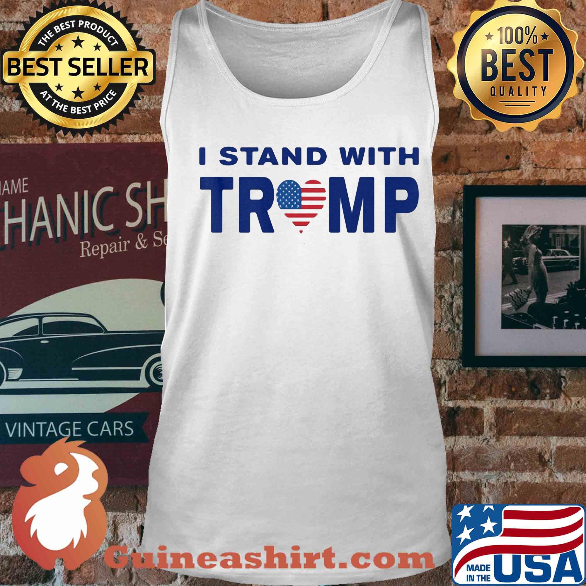 I stand with Trump heart American flag veteran s Tank top