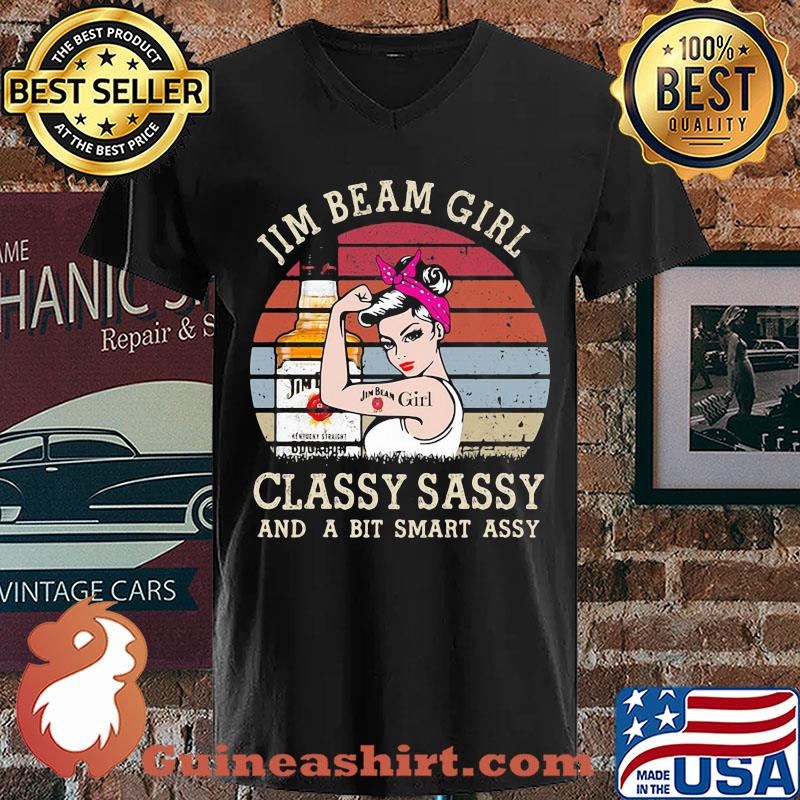 Jim Beam Girl Classy Sassy And A Bit Smart Assy Vintage s V-neck